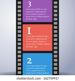 Film strip with text, Vector