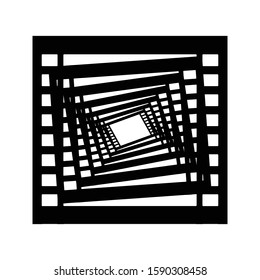 Film strip tunnel view vector