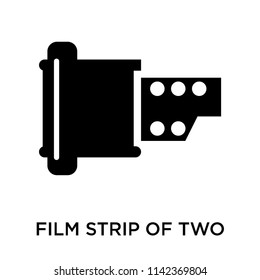 Film strip of two photograms icon vector isolated on white background for your web and mobile app design, Film strip of two photograms logo concept