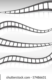 Film strip  vector background illustration set
