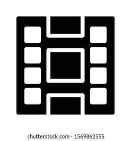 film strip vector glyph flat icon 