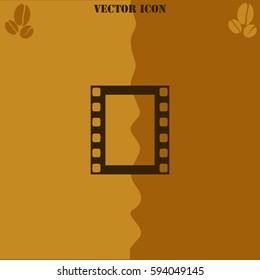 Film strip vector  icon Coffee symbol background.