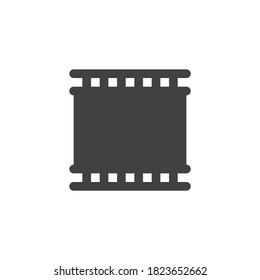 Film strip vector icon. filled flat sign for mobile concept and web design. Camera film glyph icon. Symbol, logo illustration. Vector graphics