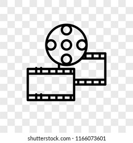 Film strip vector icon isolated on transparent background, Film strip logo concept