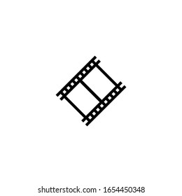 Film strip vector icon in linear, outline icon isolated on white background