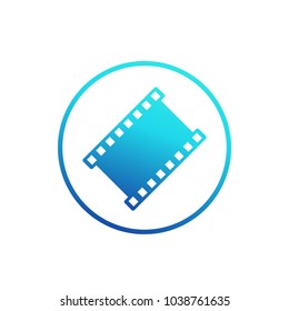 Film Strip Vector Icon, Logo On White