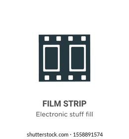 Film strip vector icon on white background. Flat vector film strip icon symbol sign from modern electronic stuff fill collection for mobile concept and web apps design.