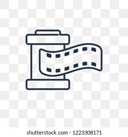 Film strip vector outline icon isolated on transparent background, high quality linear Film strip transparency concept can be used web and mobile