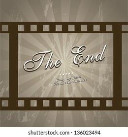 film stripe over brown background. vector illustration