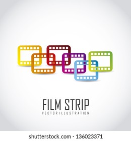 Film Stripe Over Gray Background. Vector Illustration