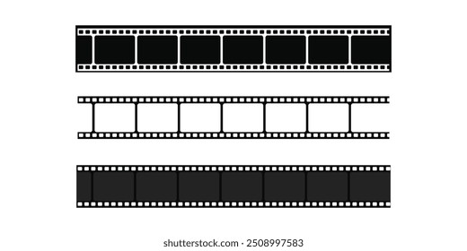 Film strips cinema reels concept realistic vector design.