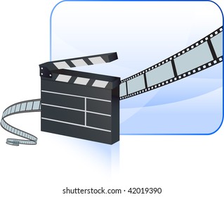 Film strips clapper board  background