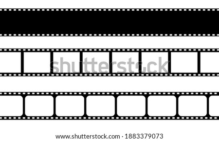 Film strips collection isolated on white background.