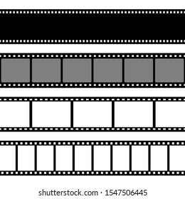 Film strips collection. Old retro cinema strip. Vector photo frame.