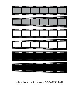 Film strips collection old retro cinema strip vector image