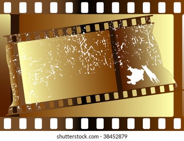 Film strips  grunge on white background for design (vector)