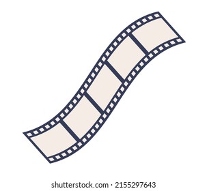 Film strips icon. Photographic film for development of frames. Blank cinema film strip waveform. Vector flat illustration 