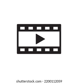 Film strips and play button icon or symbol vector illustration