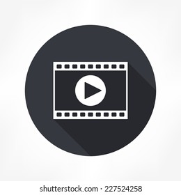 film strips & play button icon