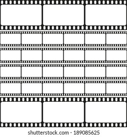 Film strips seamless pattern, retro background, vector illustration