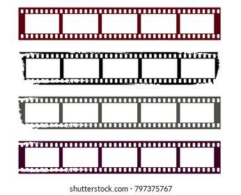 Film strips set. Abstract design. Coloring set abstract vector movie.