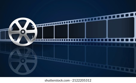 film strp 3d background with roll projector