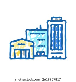 film studio doodle icon sketch vector. film studio sign. isolated symbol illustration