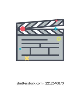 film and studio flat icon vector illustration.