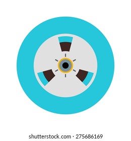 Film tape bobbin. Flat vector illustration