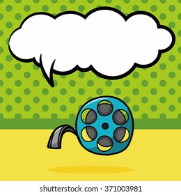 film tape doodle, speech bubble