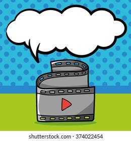 film tape doodle, speech bubble