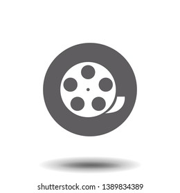 film tape icon. Simple filled film tape icon. On background.