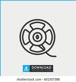 film tape icon. simple outline film tape vector icon. on white background.
