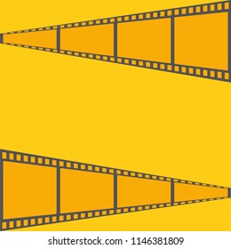 film tape on yellow cimena background, stock vector illustration