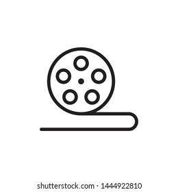 film tape roll icon outline. isolated vector illustration.