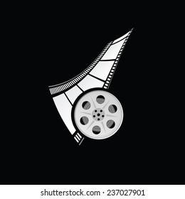 film tape with film roll vector illustration