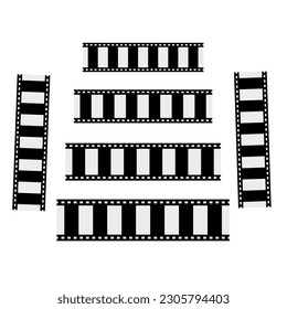 Film tape vintage icon isolate. movies film background with flim roll. 3d flim roll. film strip isolated on white