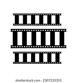 Film tape vintage icon isolate. movies film background with flim roll. 3d flim roll. Media film strips roll set negative vector image