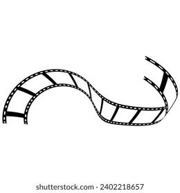 Film tape vintage icon isolate. movies film background with flim roll. 3d flim roll. Film strip set vector image