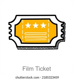 Film Ticket And Ticket Icon Concept