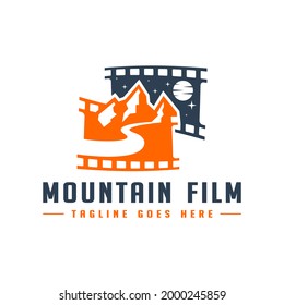film trip to the mountains illustration logo design
