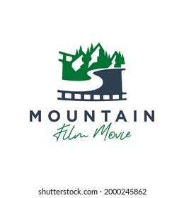 film trip to the mountains illustration logo design