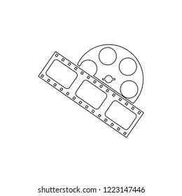 The film and type icon. Element of media for mobile concept and web apps illustration. Thin line icon for website design and development, app development