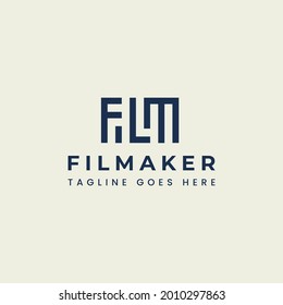 film typography logo in vintage retro art style for entertainment, movie, cinema industry