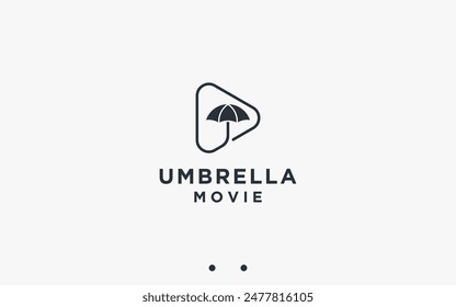 film umbrella logo design vector silhouette illustration