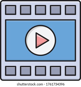film vector flat color icon 