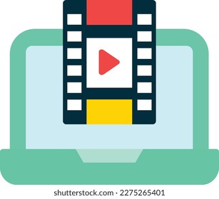 Film-Vektorsymbol: flatter Stil
