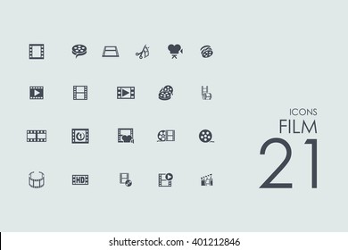 film vector set of modern simple icons