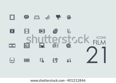 film vector set of modern simple icons
