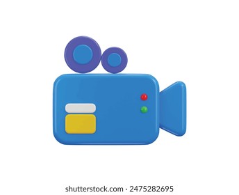 Film video camera icon 3d rendering vector illustration